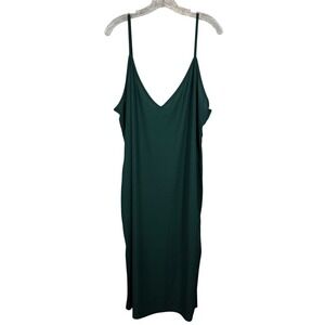 Pretty Little Things, Plus Size Ribbed Midi Forest Green Dress, Size 22